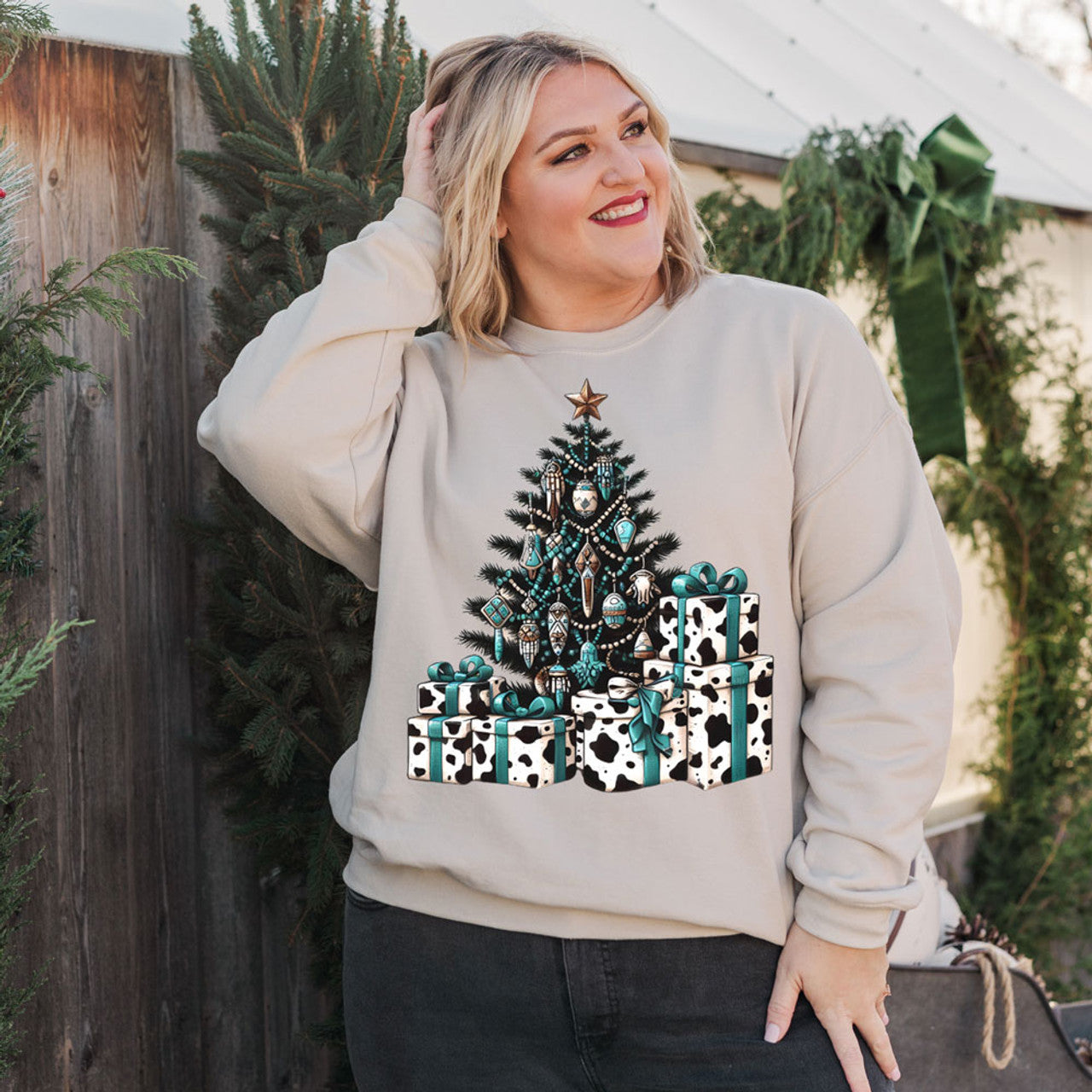 Turquoise Christmas Sweatshirt