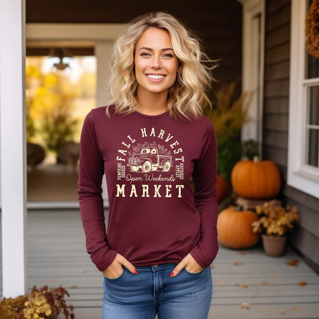 Fall Harvest Market long sleeve tee
