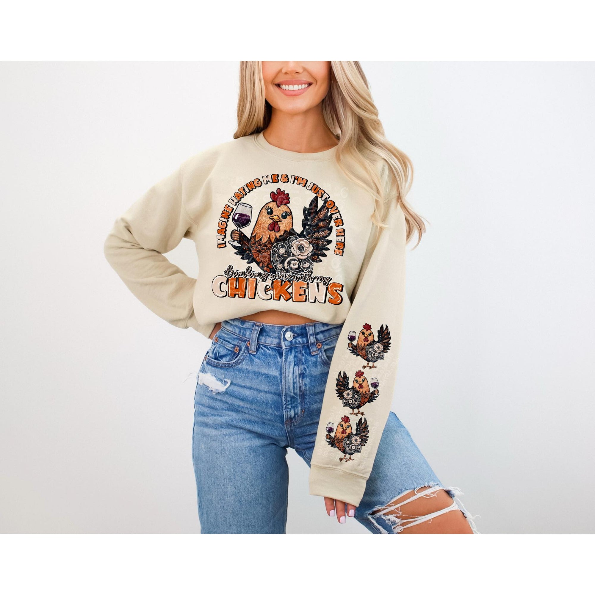 Drinking with chickens   Sweatshirt