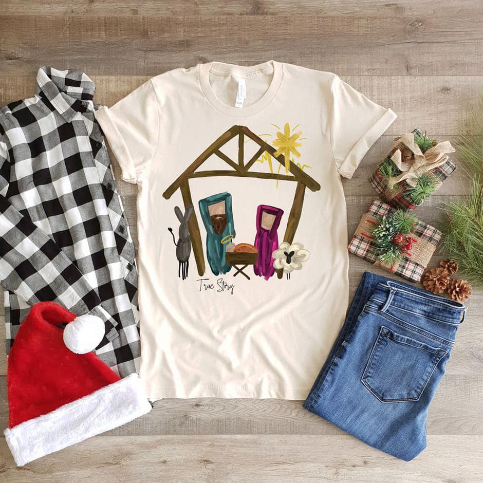 Nativity Scene True Story. GRAPHIC TEE