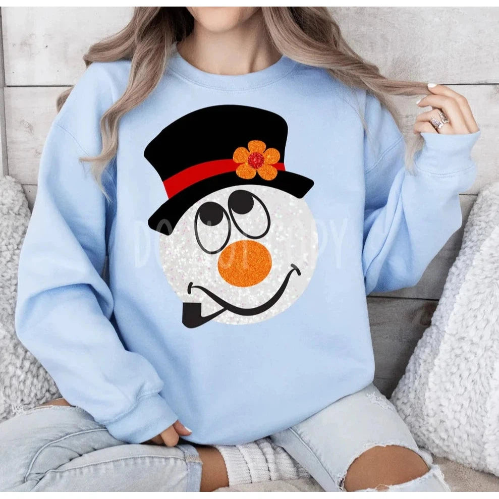 Faux Sparkly Snowman Sweatshirt