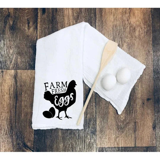 Farm Fresh Eggs- tea towel