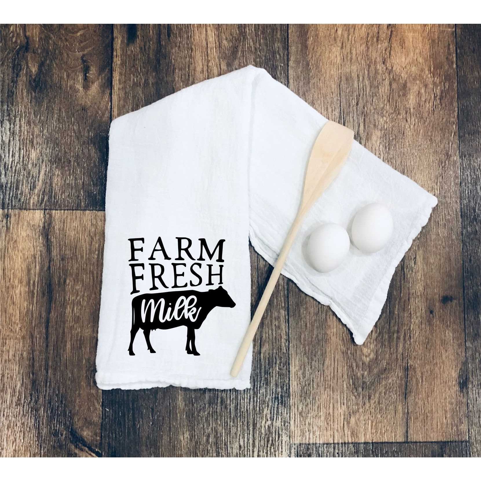 Farm Fresh Milk- tea towel