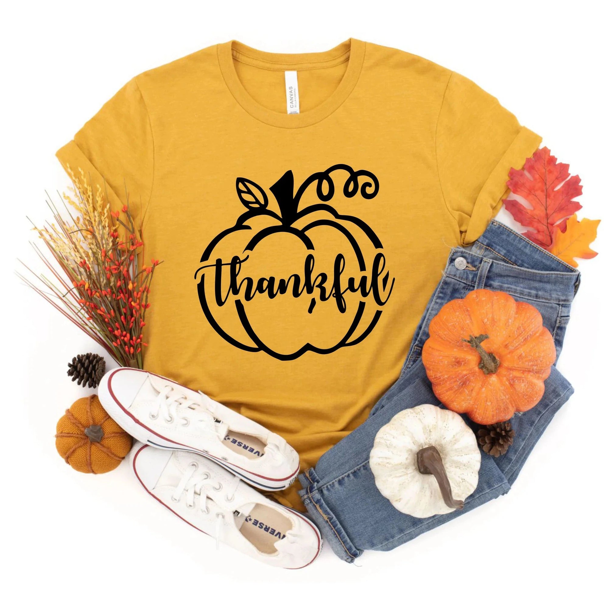 Thankful Pumpkin Graphic Tee with color options
