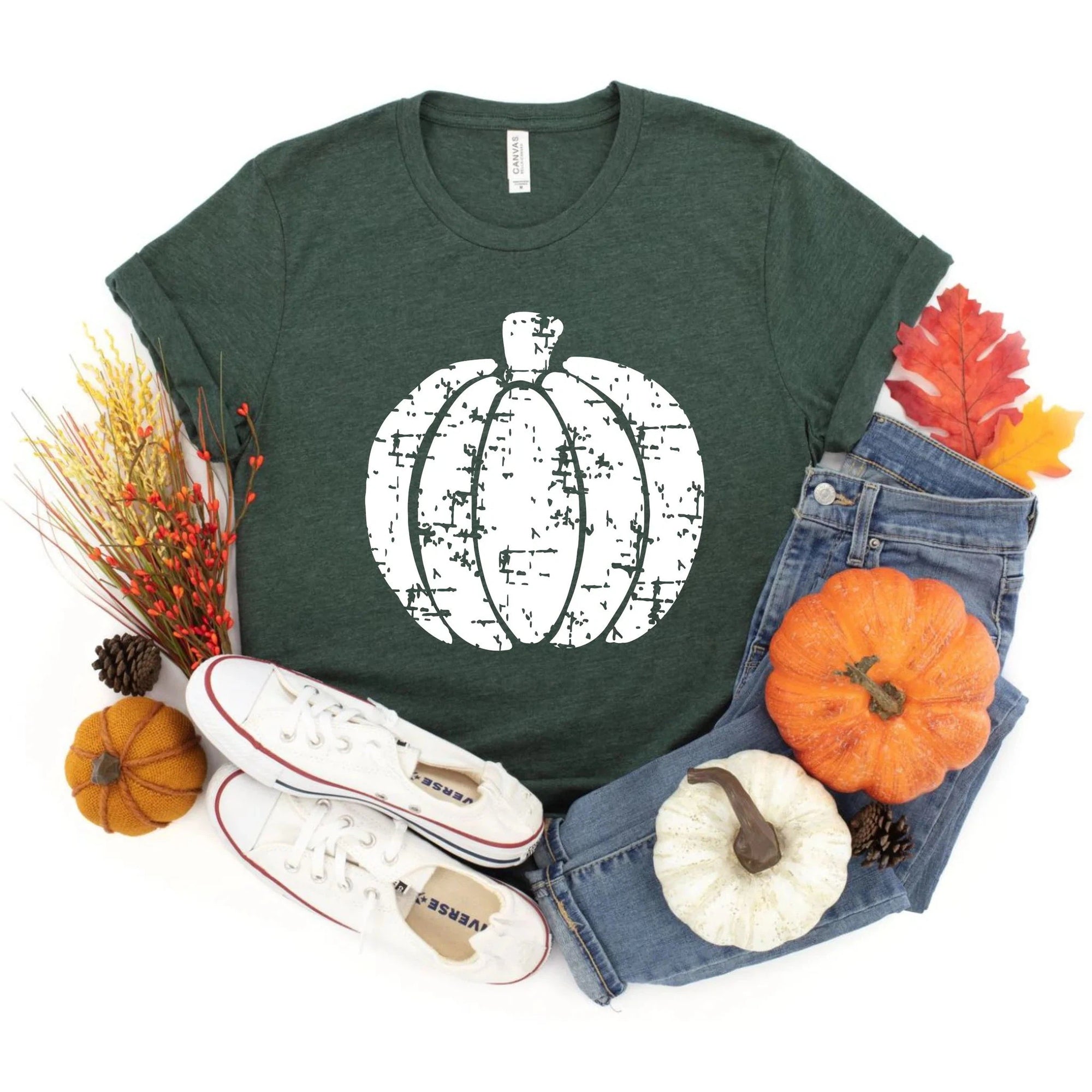 Grunge/distressed pumpkin Graphic Tee with color options